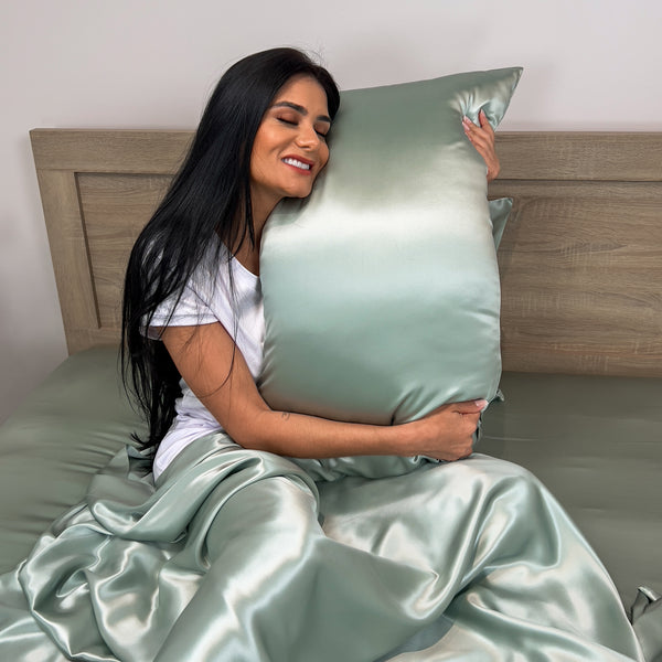 22 Momme Silk Pillowcase Sage Mulberry Park Silks