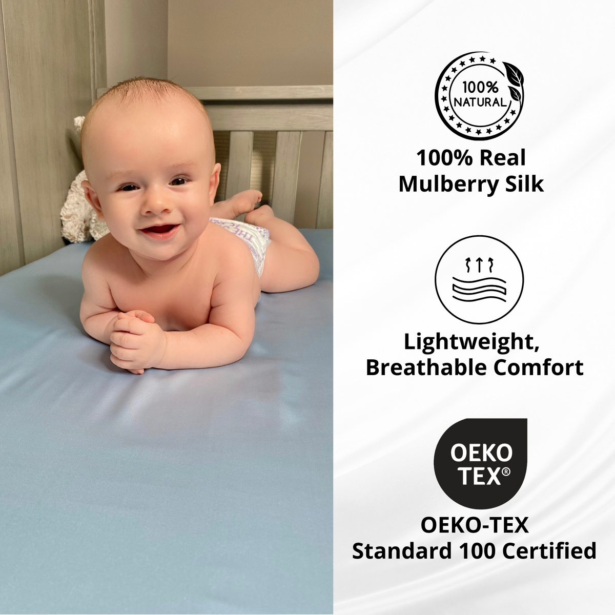 Silk Crib Fitted Sheet - Natural Ivory