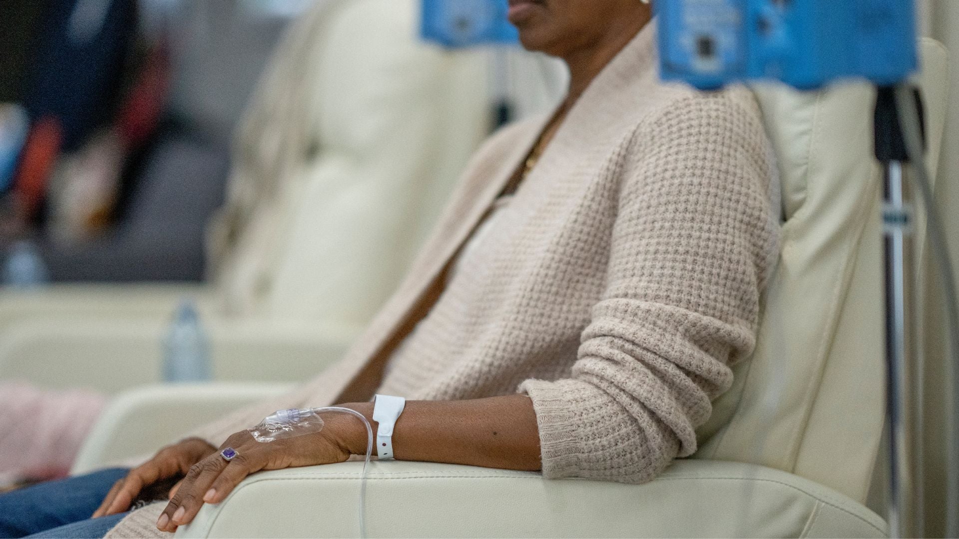 Woman receiving chemotherapy