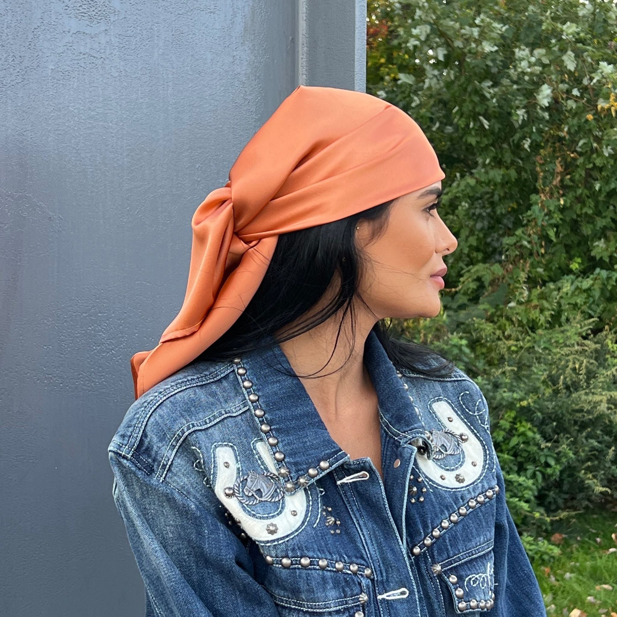 Copper Color Head Wrap Material MetalHead™ Wrap - Brushed Copper | GetBranded.com main image 3