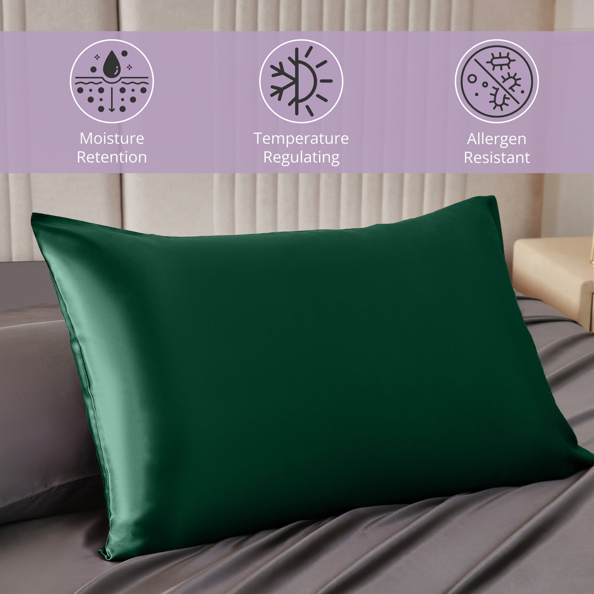 22 Momme Silk Pillowcase - Eden Green