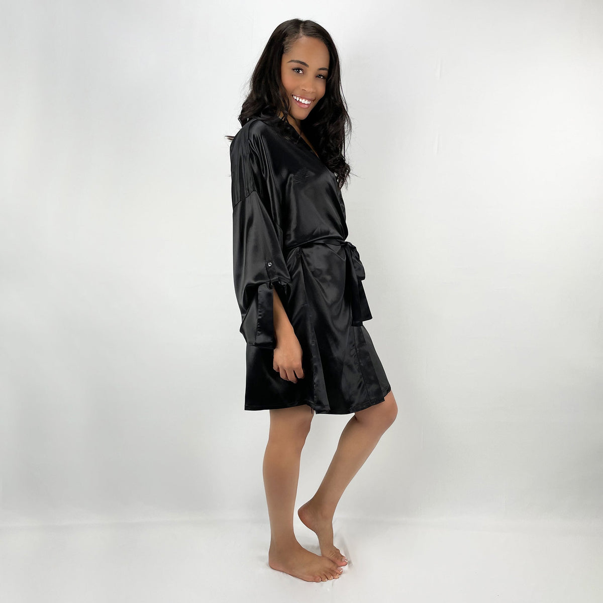 pure silk kimono dressing gown Pure Mulberry silk Two-piece Printed Wide Leg High Slit Street Pajamas