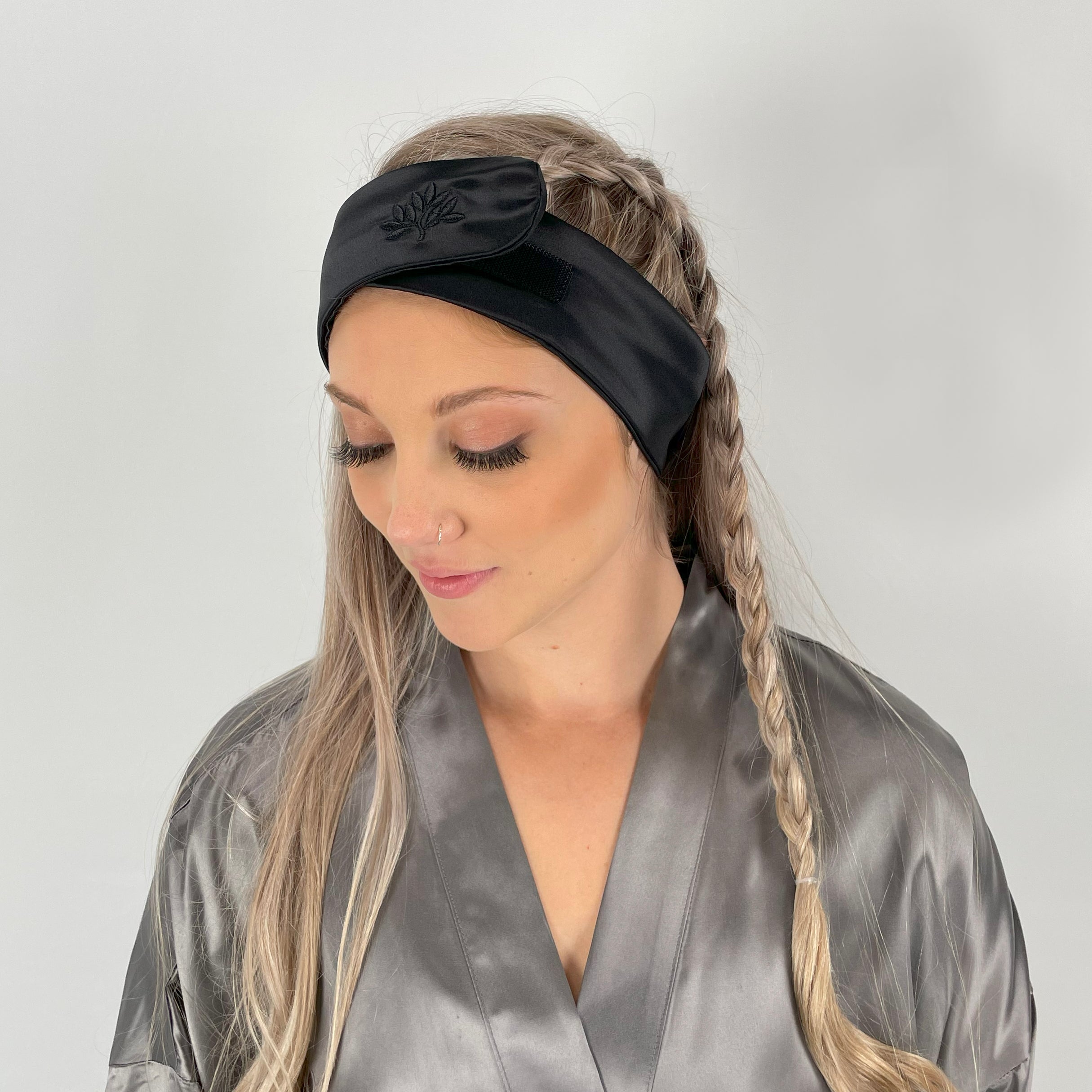 Black Spa Silk Glam Headband | Mulberry Park Silk