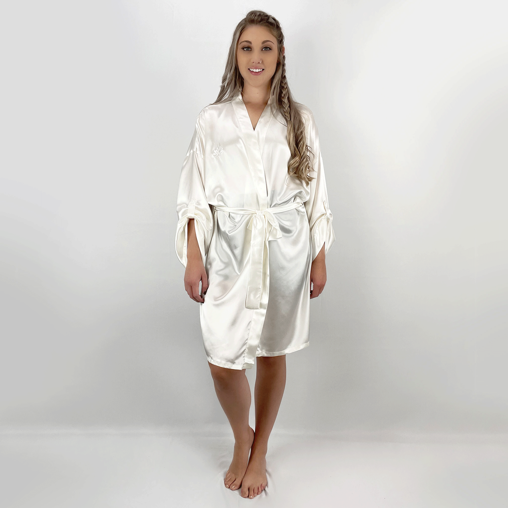 Ivory Robe 100% Pure Mulberry Silk Kimono Robe for Women | 22 Momme | Ivory ...