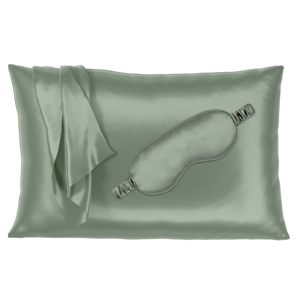 22 Momme Silk Pillowcase &amp; Sleep Mask Gift Set - Sage