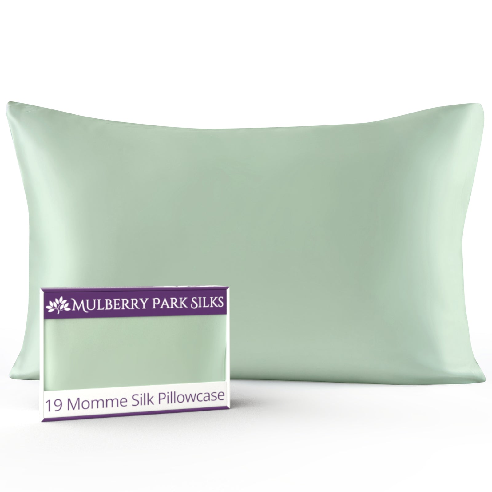 Green 19 Momme 100% Silk Pillowcase by Mulberry Park Silks with luxurious, smooth feel