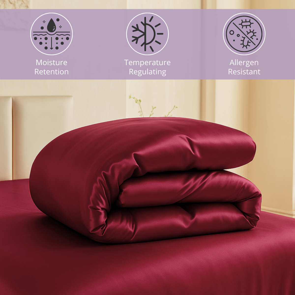 22 Momme Silk Duvet Cover - Cabernet