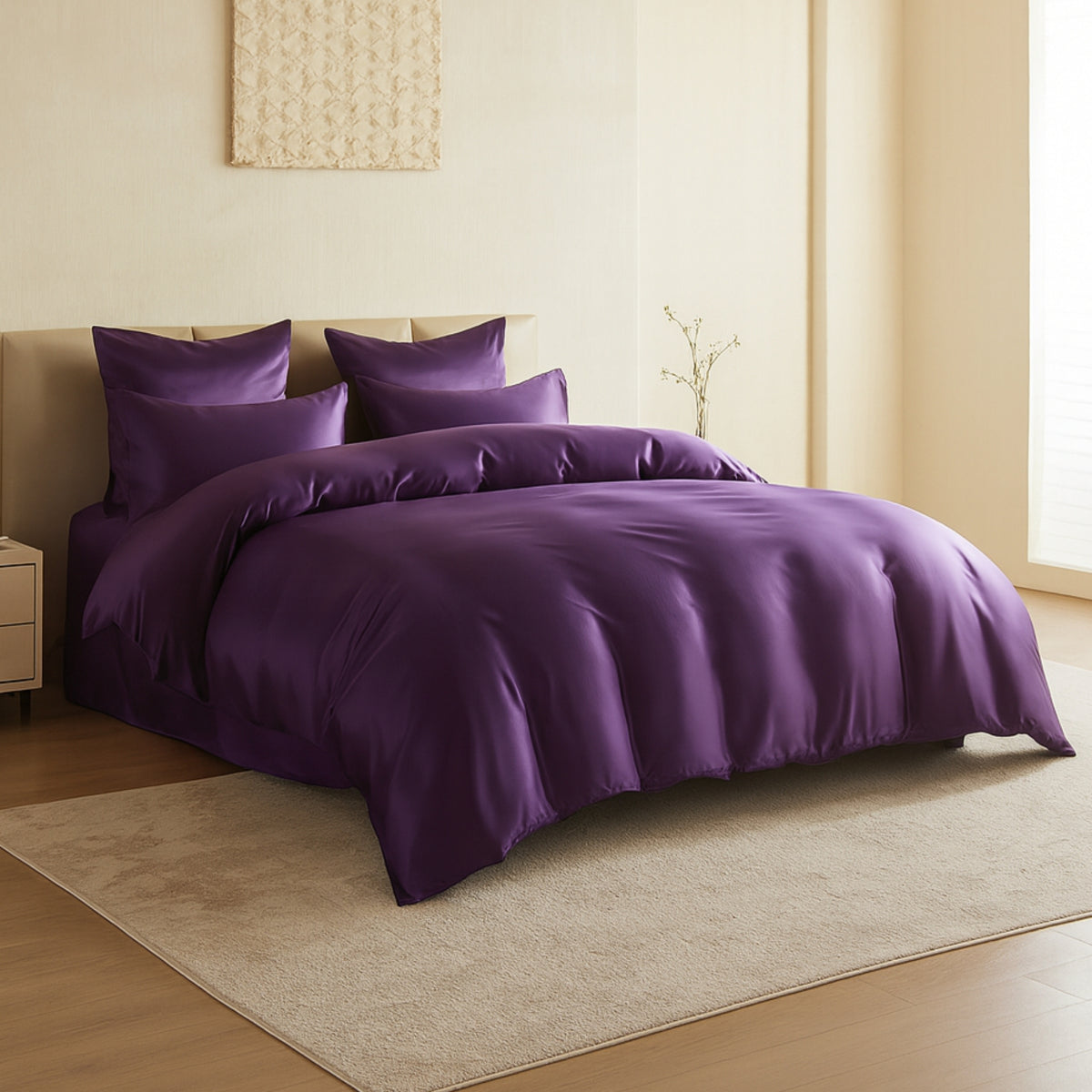 22 Momme Silk Duvet Cover - Plum