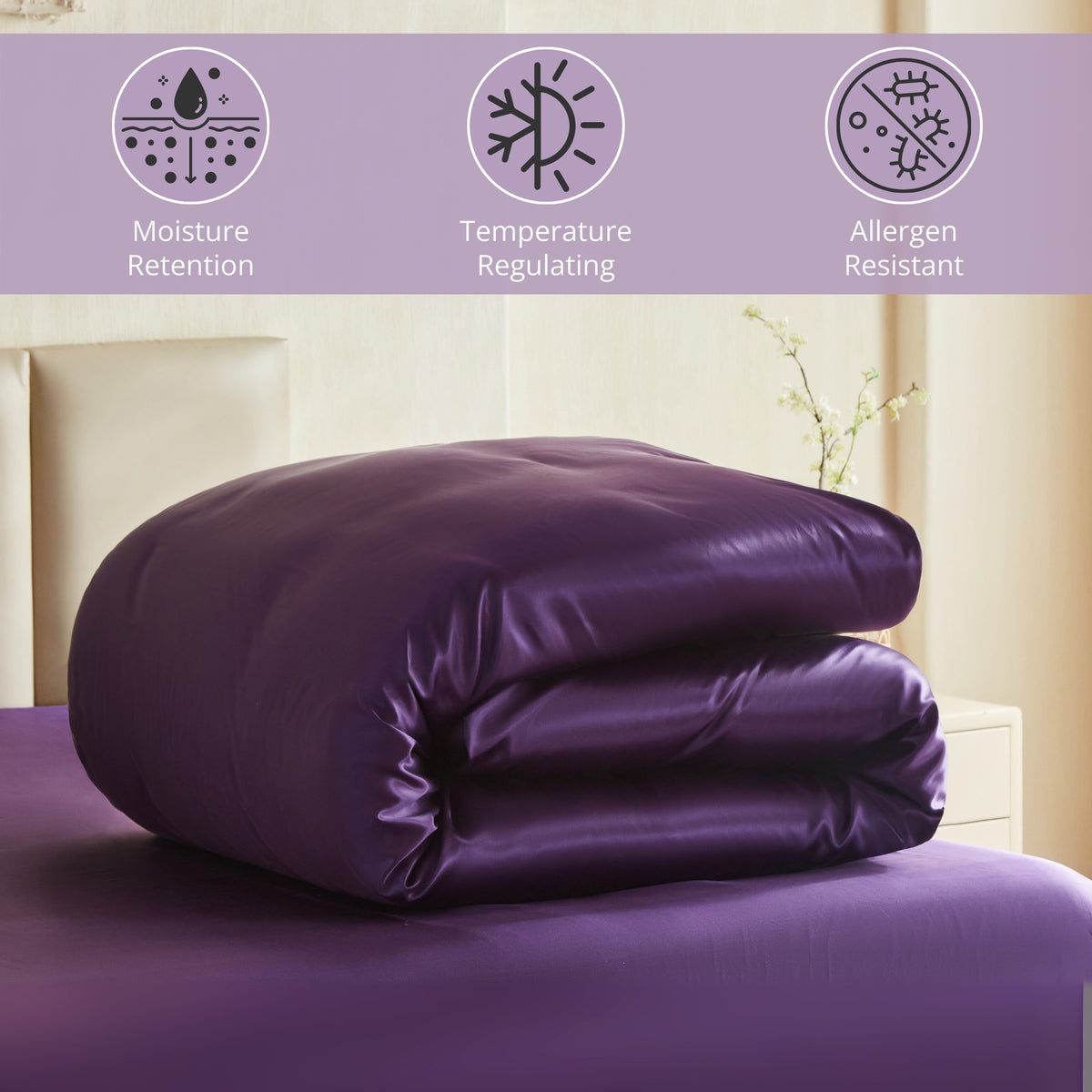 22 Momme Silk Duvet Cover - Plum