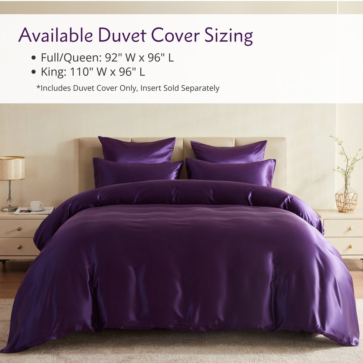 22 Momme Silk Duvet Cover - Plum