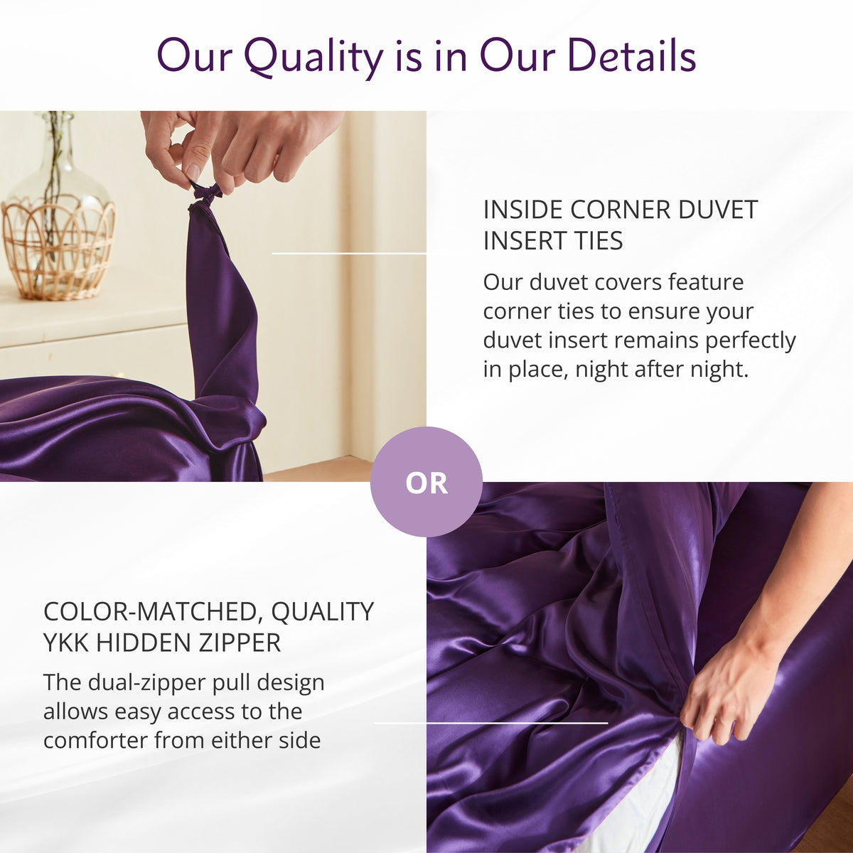 22 Momme Silk Duvet Cover - Plum