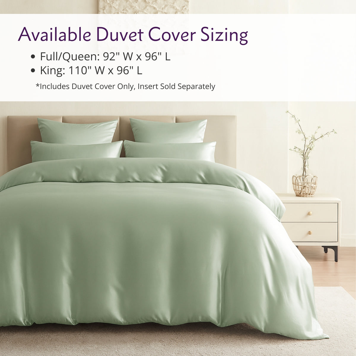 22 Momme Silk Duvet Cover - Sage