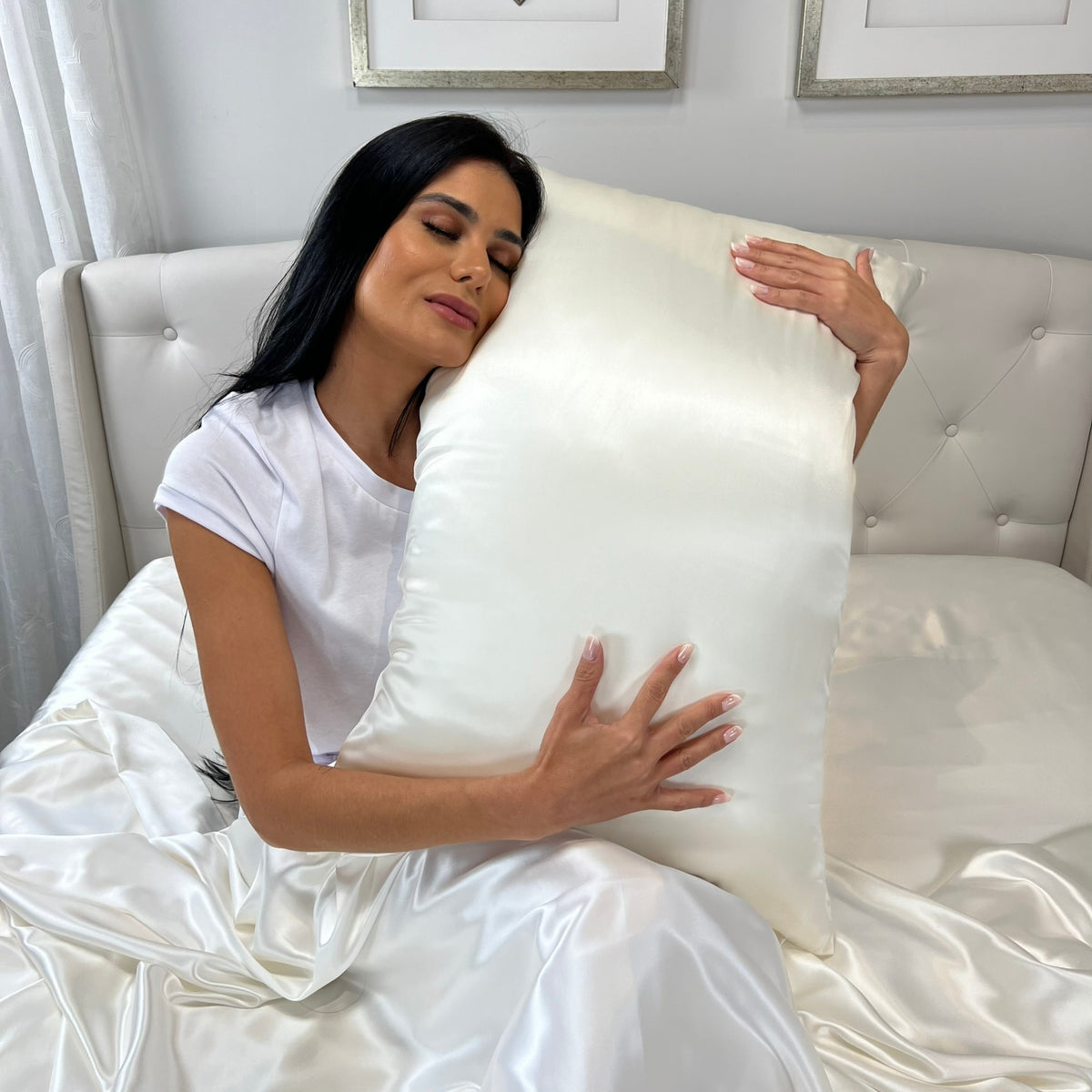 100% Pure Ivory Mulberry Silk Pillowcase, Ultra-Soft & Luxurious for Hair & Skin
