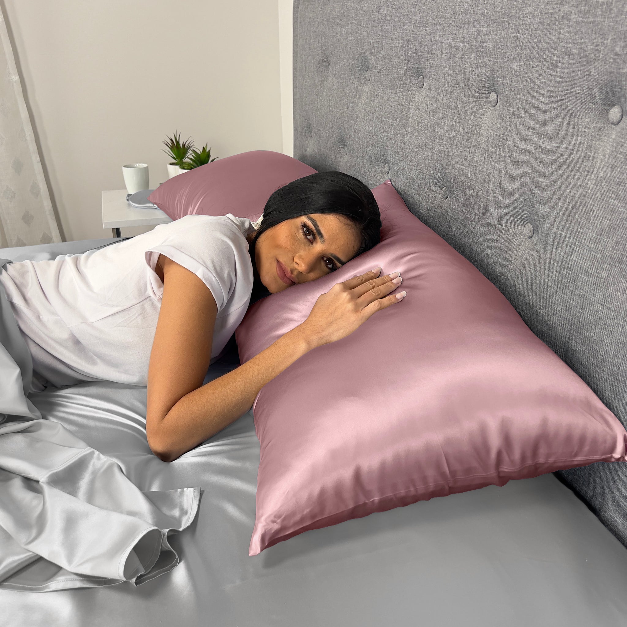 22 Momme Silk Pillowcase - Vintage Rose - Thumbnail 4