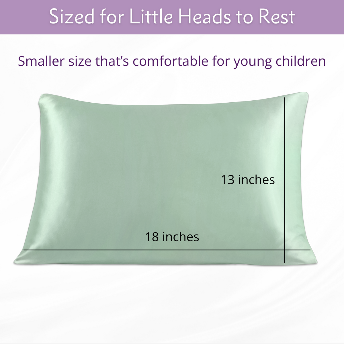 Pure Silk Toddler Pillowcase - Goodnight Green