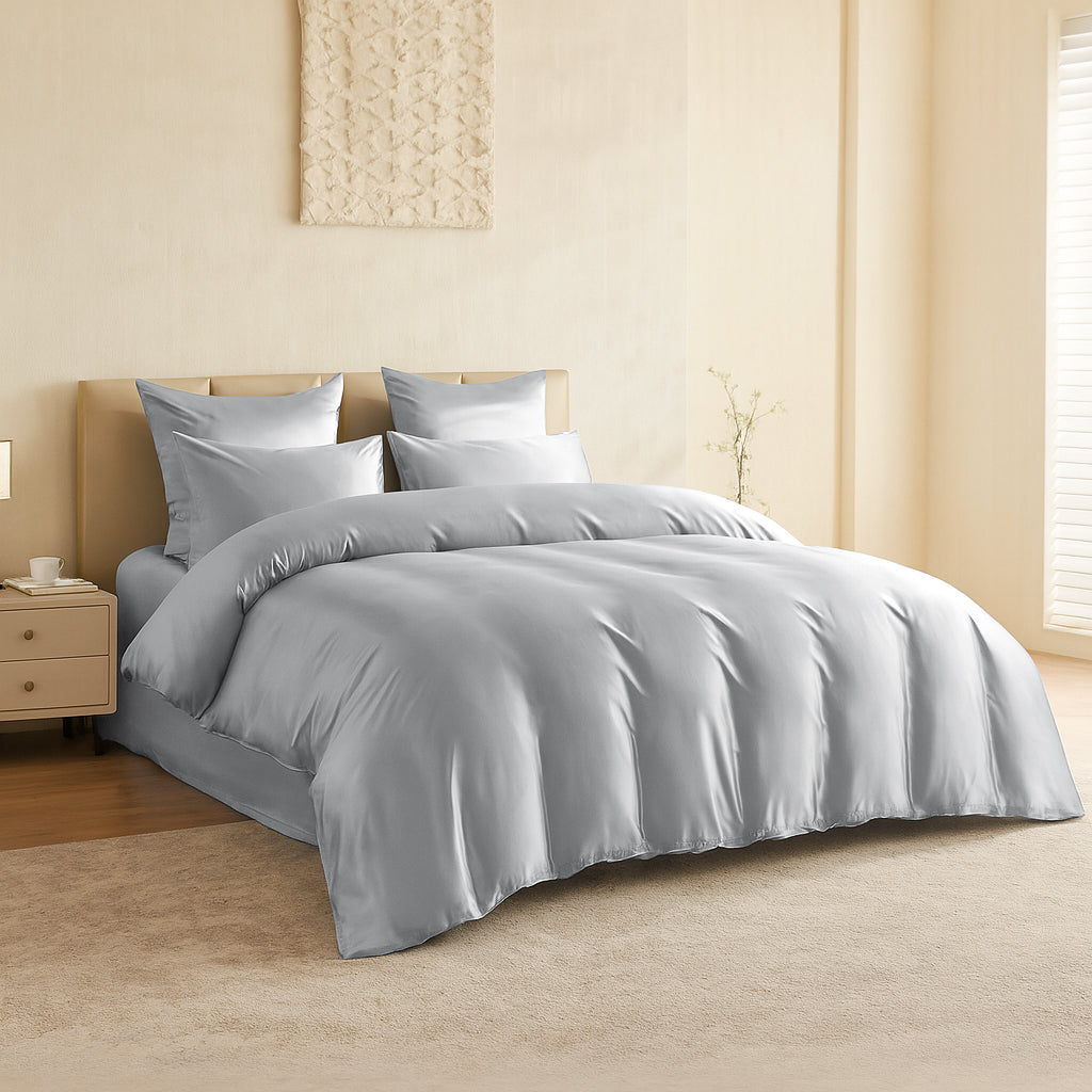22 Momme Silk Duvet Cover - Silver