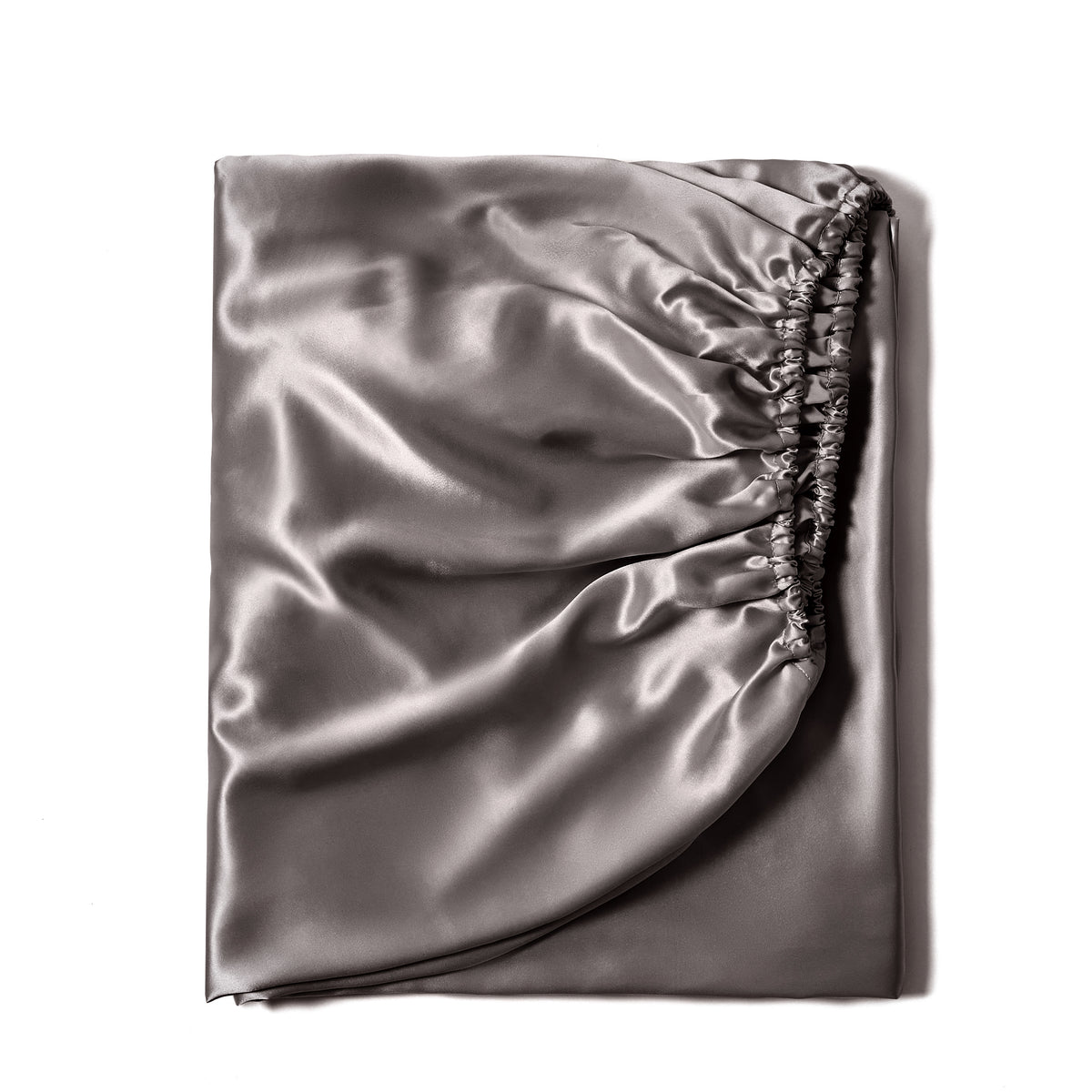 22 Momme Silk Fitted Sheet - Gunmetal