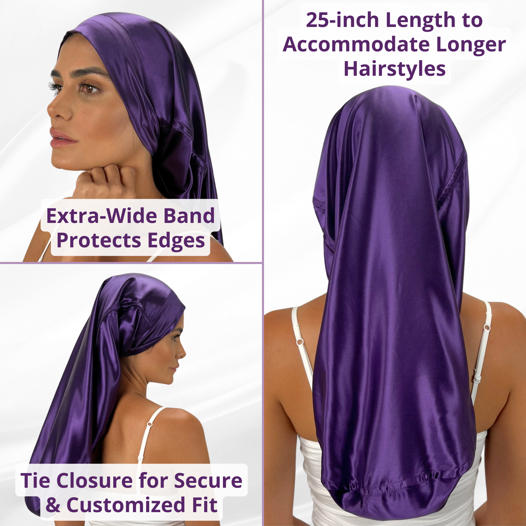 Mulberry Silk Long Hair Sleep Bonnet | Fully Reversible - Sage