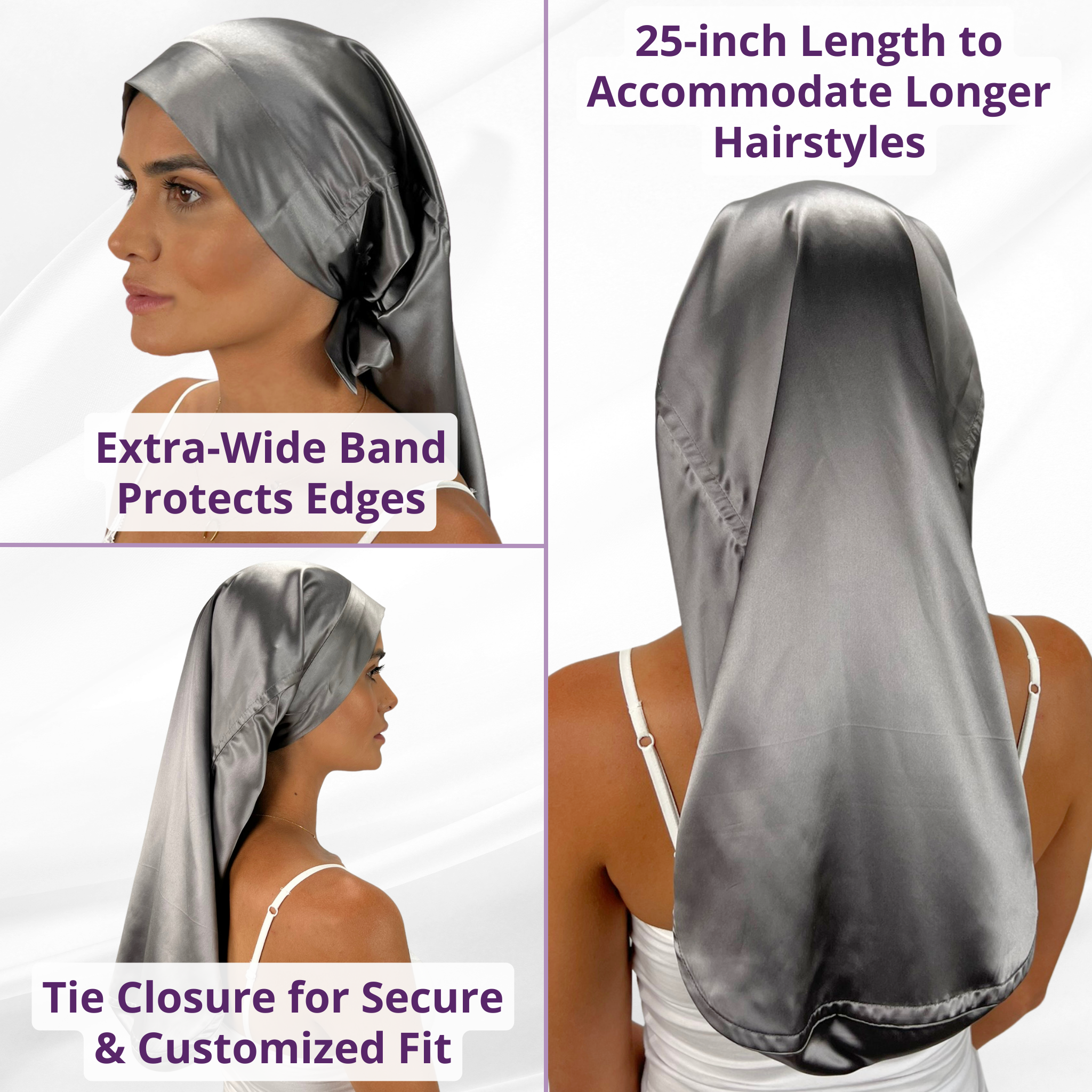 Mulberry Silk Long Hair Sleep Bonnet | Fully Reversible 