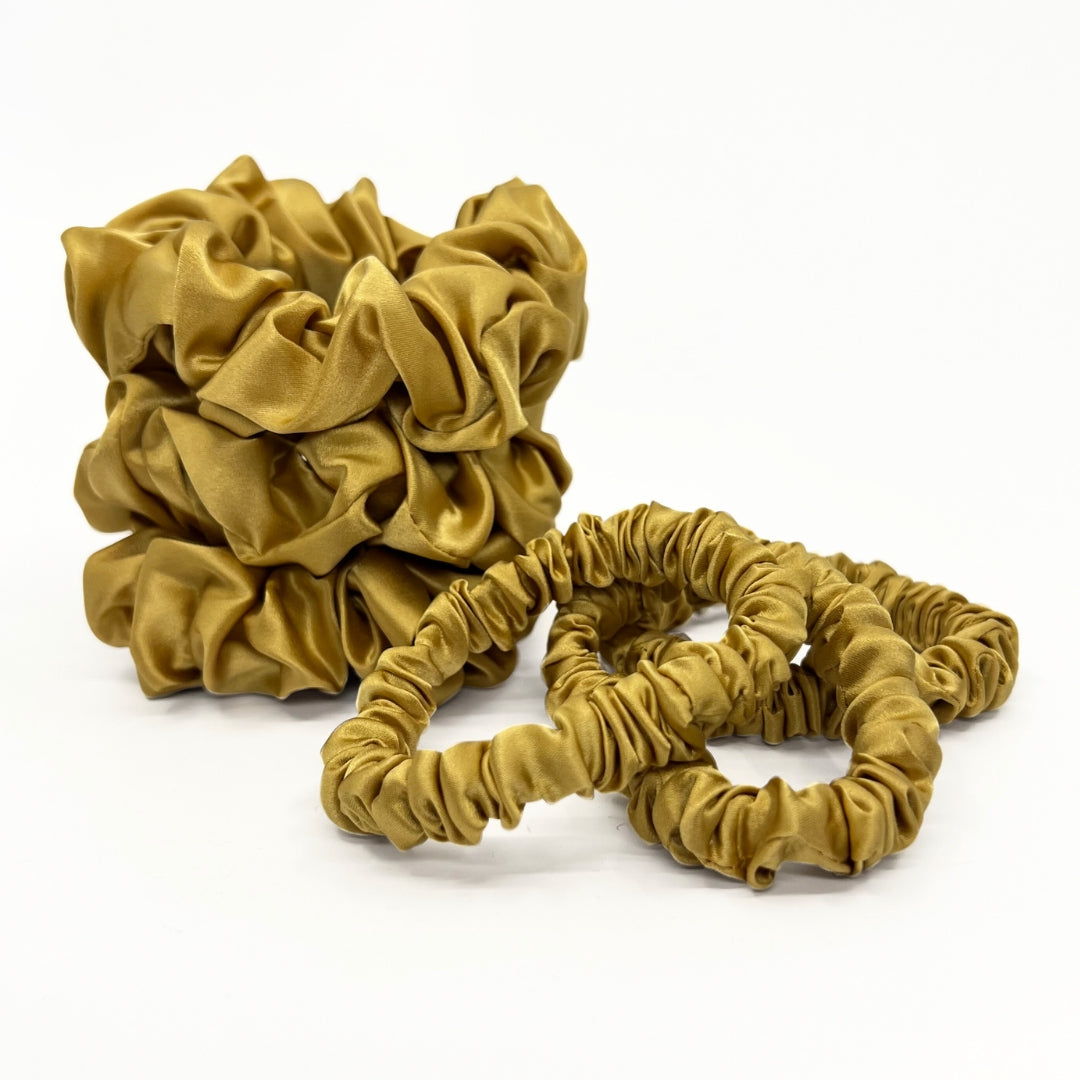 Silk Scrunchies - Gold