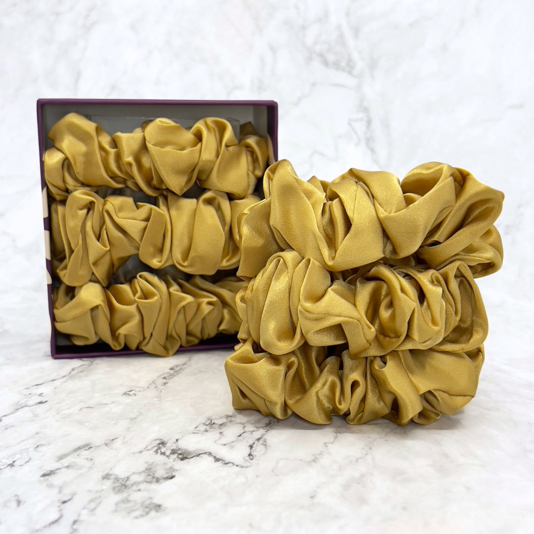 Silk Scrunchies - Gold