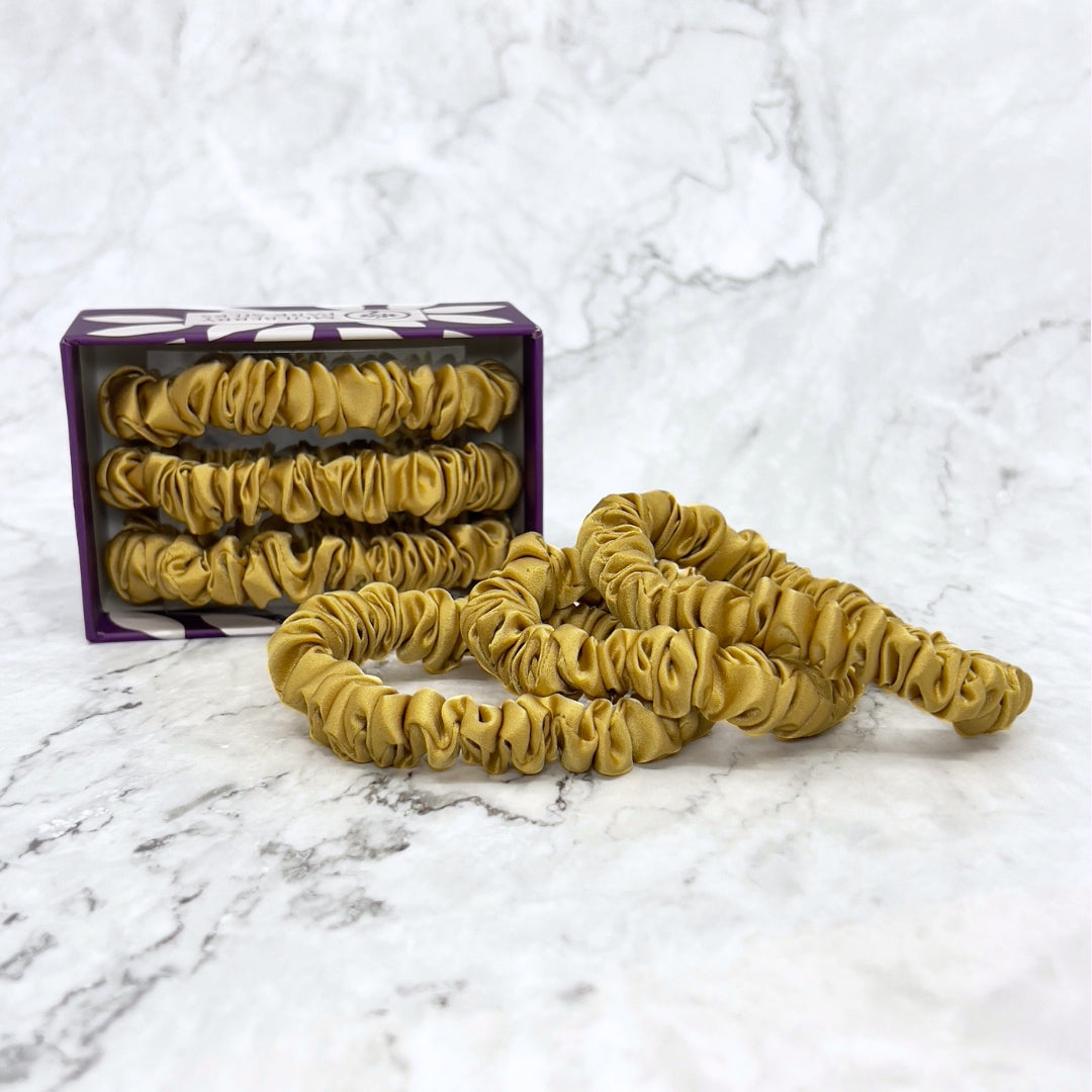 Silk Scrunchies - Gold