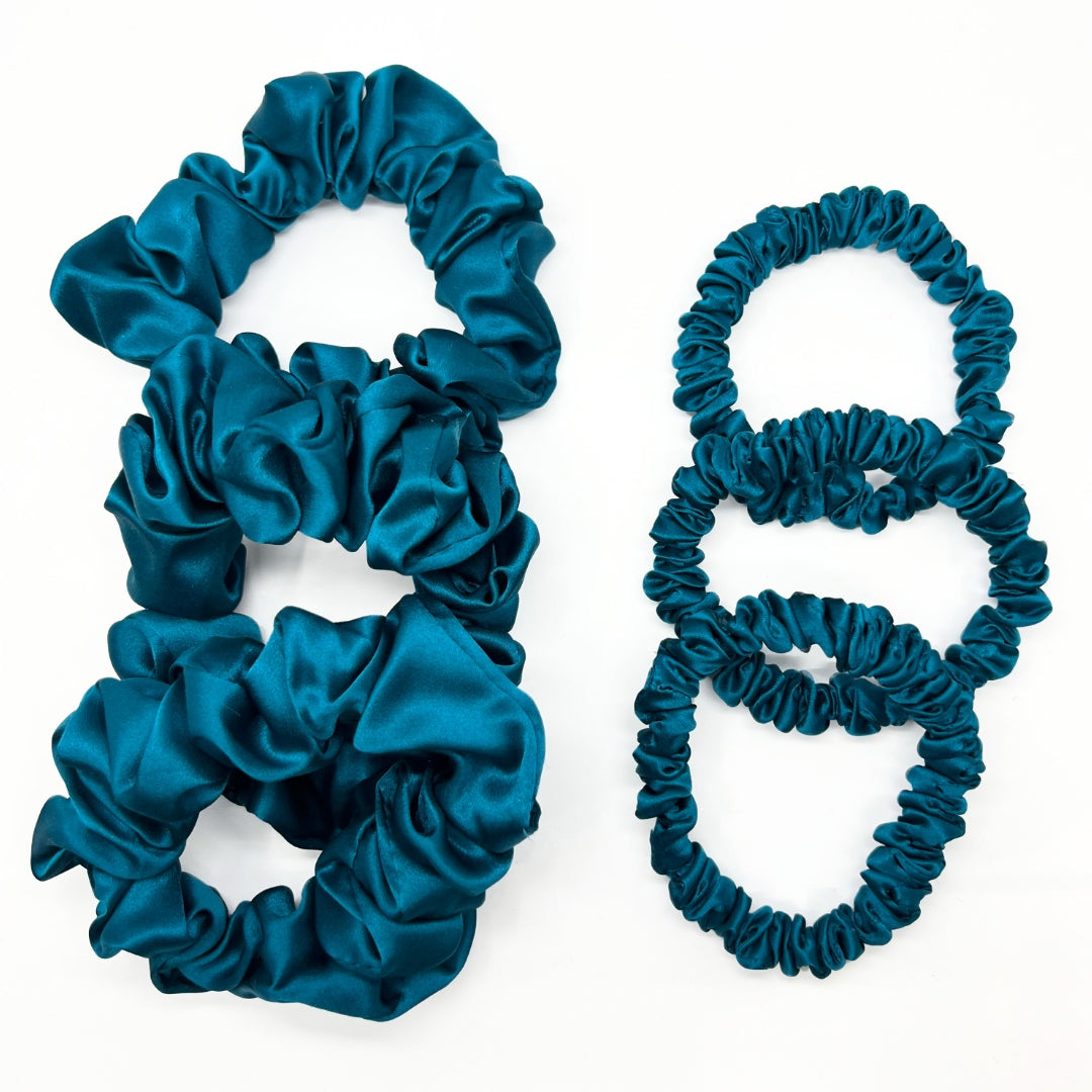 Silk Scrunchies - Marina Blue