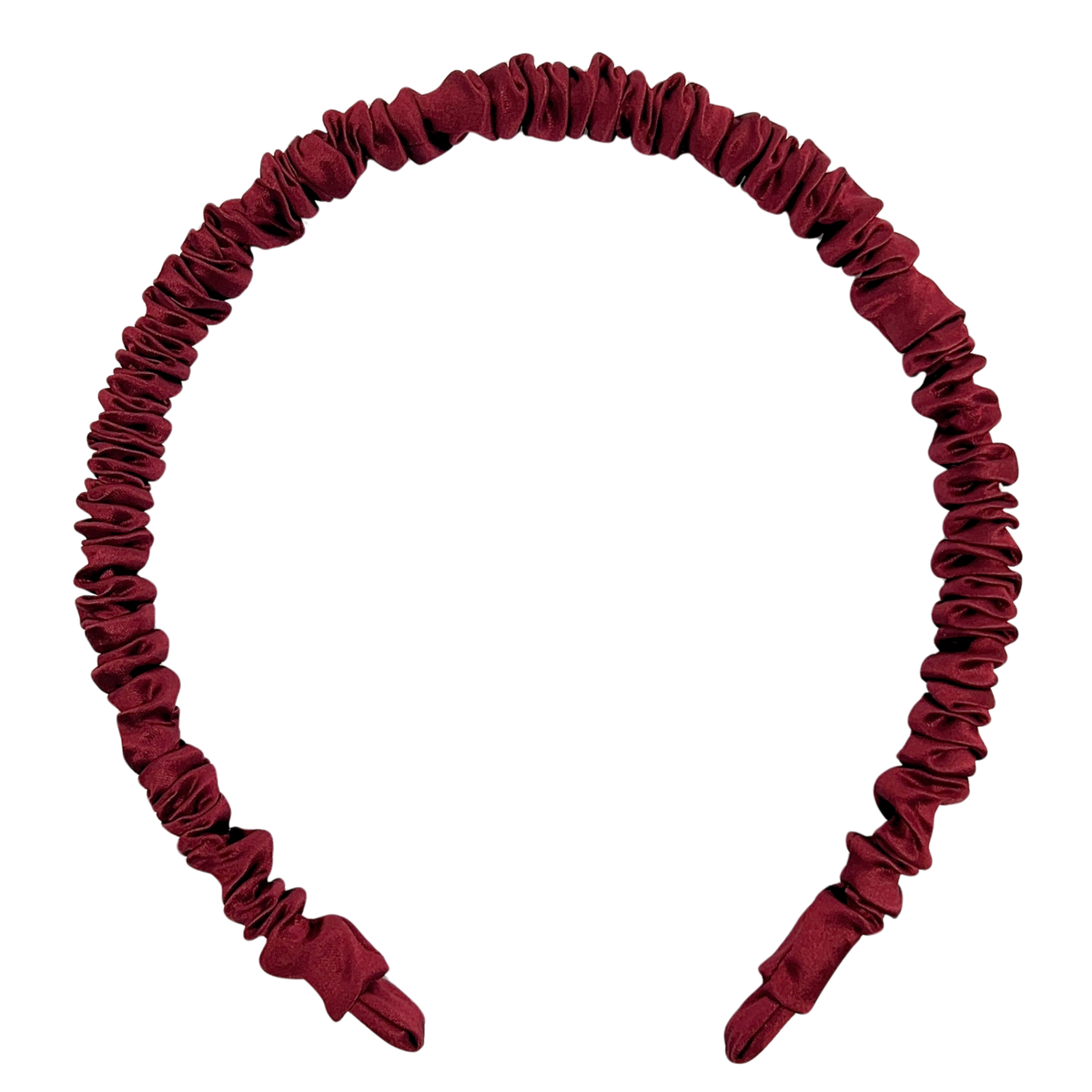Silk Skinny Scrunched Headband - Cabernet