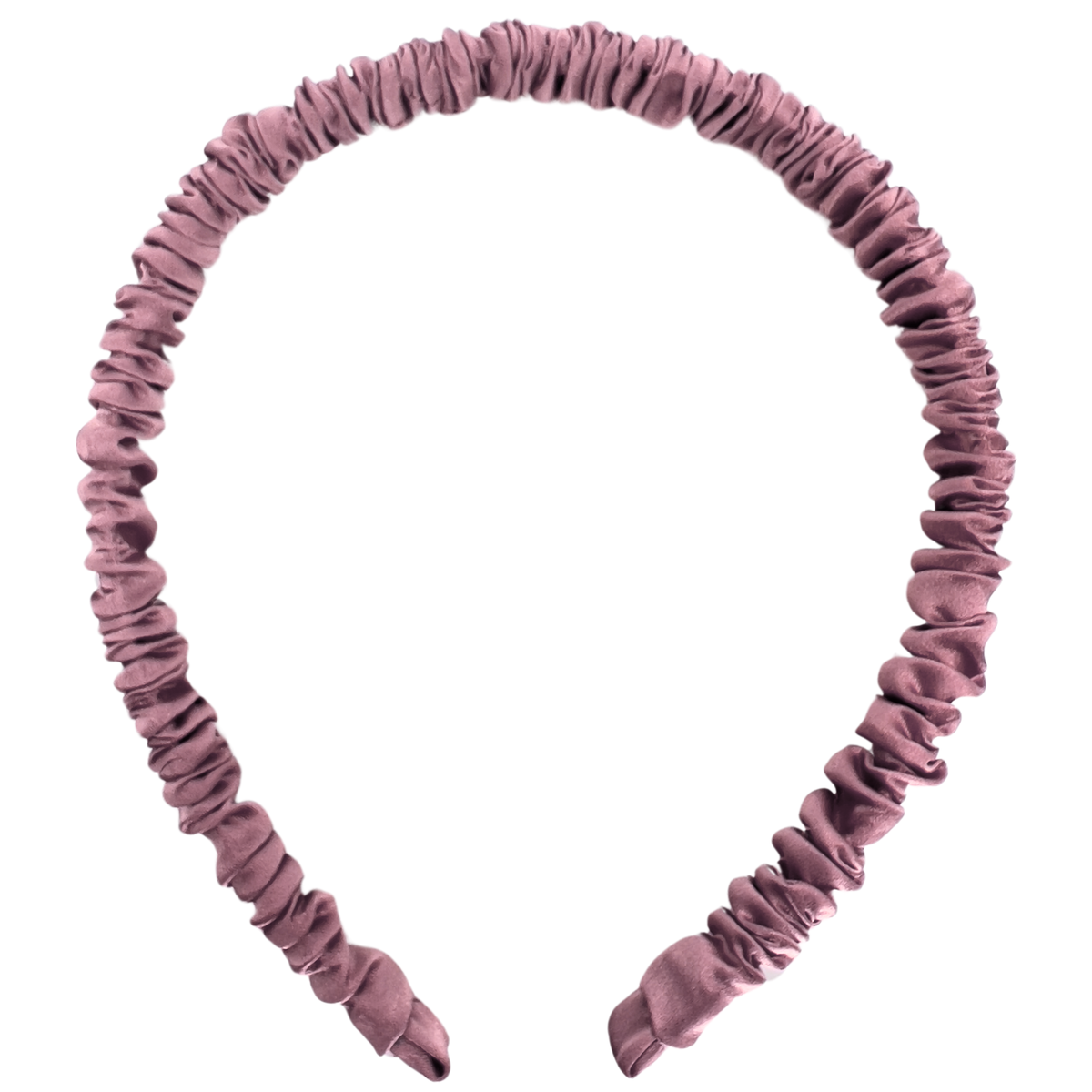 Silk Skinny Scrunched Headband - Vintage Rose