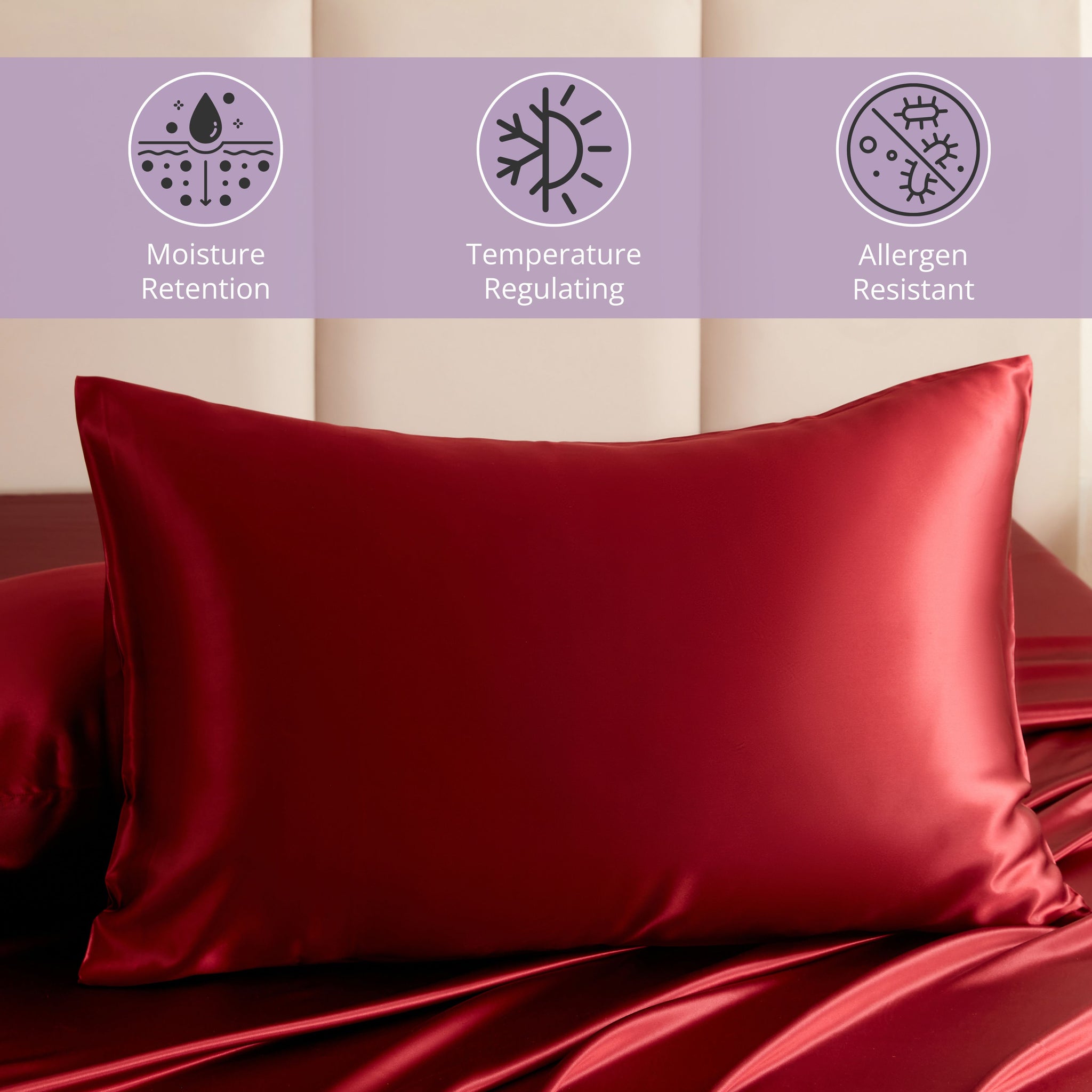 22 Momme Silk Pillowcase - Cabernet - Thumbnail 4