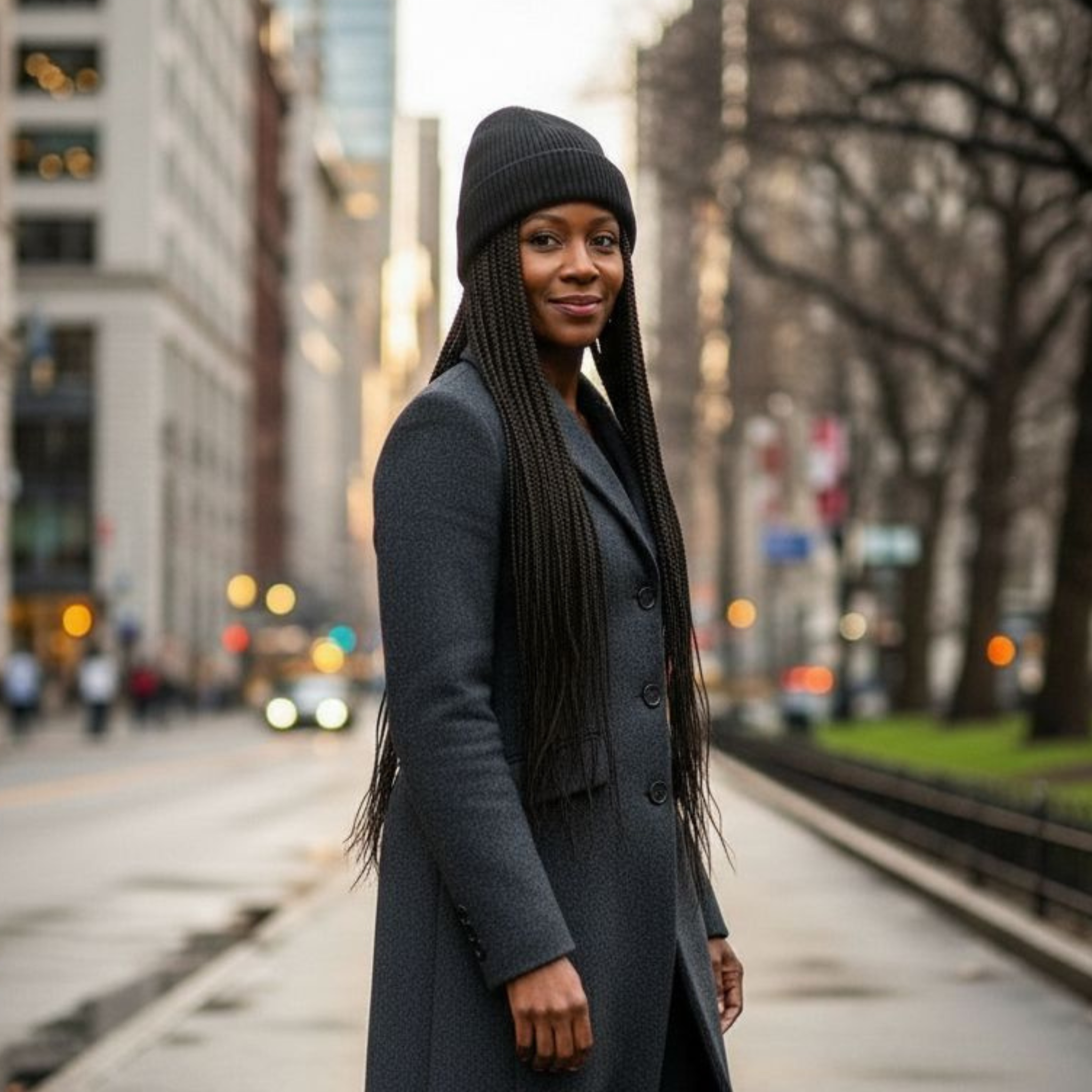 Luxury Silk-Lined Cashmere & Merino Wool Winter Beanie | Black