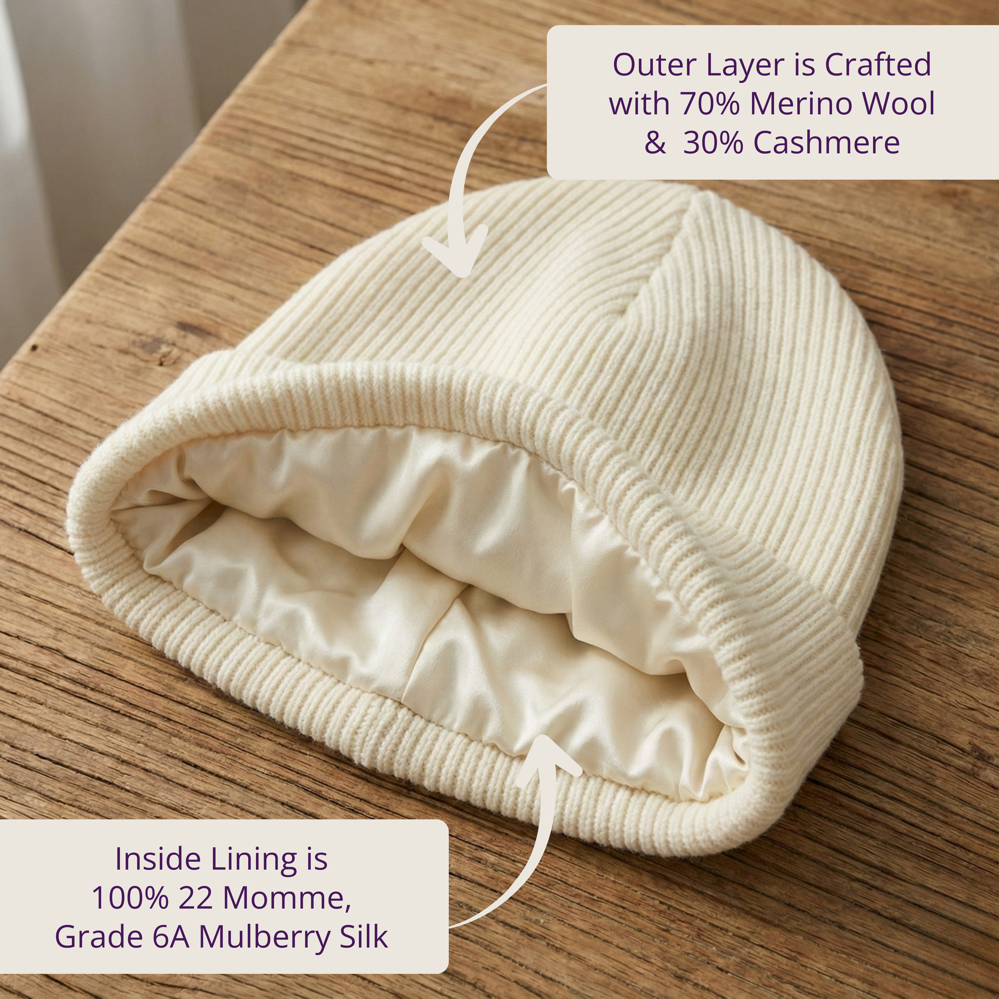 Marc Jacobs 100% Cashmere Beanie winter Cap hat Cream Ivory Unisex OS Fits Most Beige 100% Cashmere Casual Hats for Women for sale | eBay main image 2