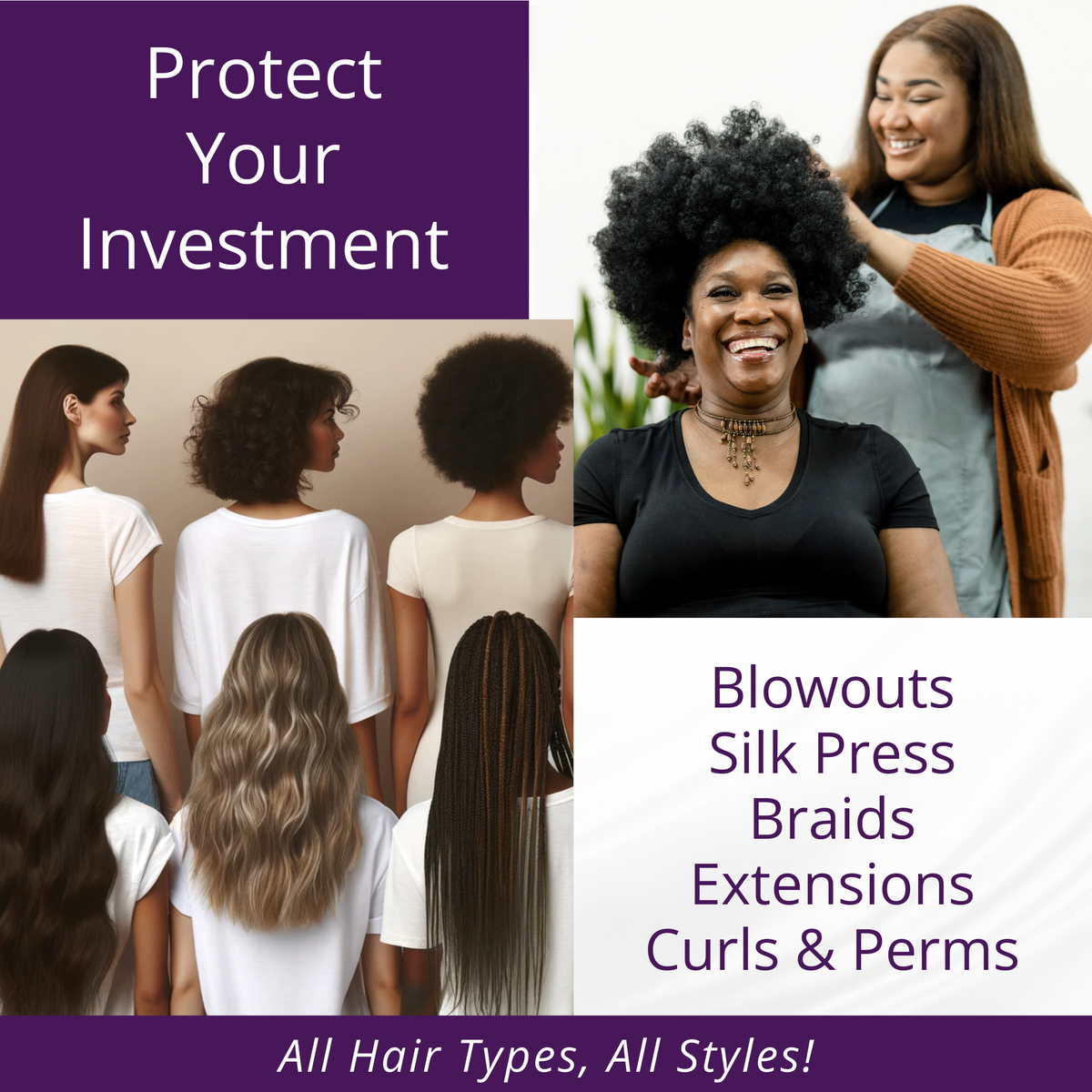 Silk Square Head Scarf - Black by Mulberry Park Silks, styled for all hair types, preserves moisture and style, made from 100% Mulberry silk.