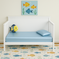 Mulberry Silk Crib Fitted Sheet - Bedtime Blue