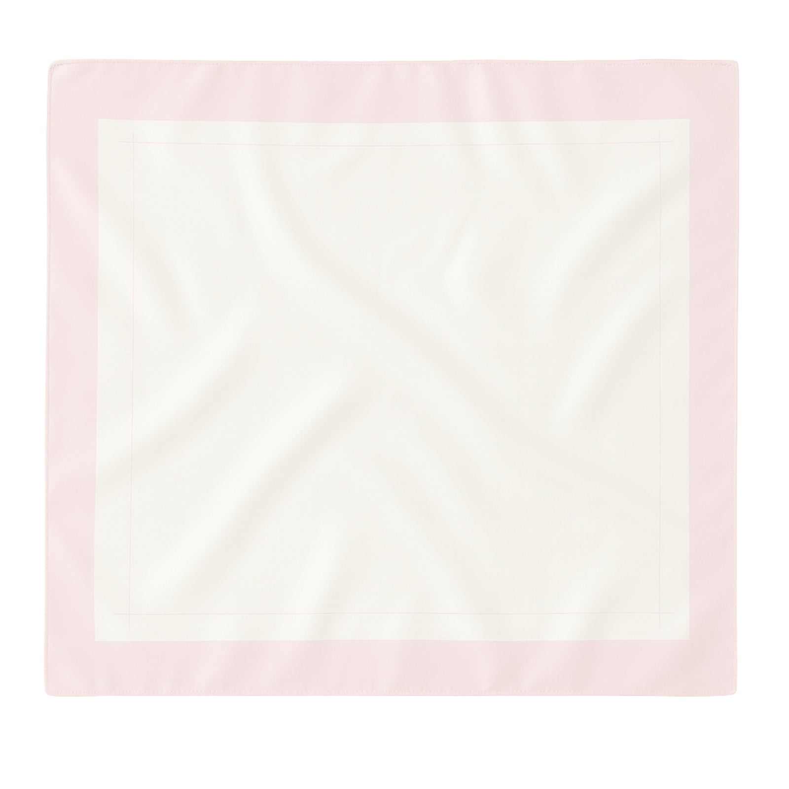 Pink/Ivory Silk Square Head Scarf by Mulberry Park Silks, featuring a cream center with a pale pink border, elegantly showcasing its luxurious 36 x 36 size.