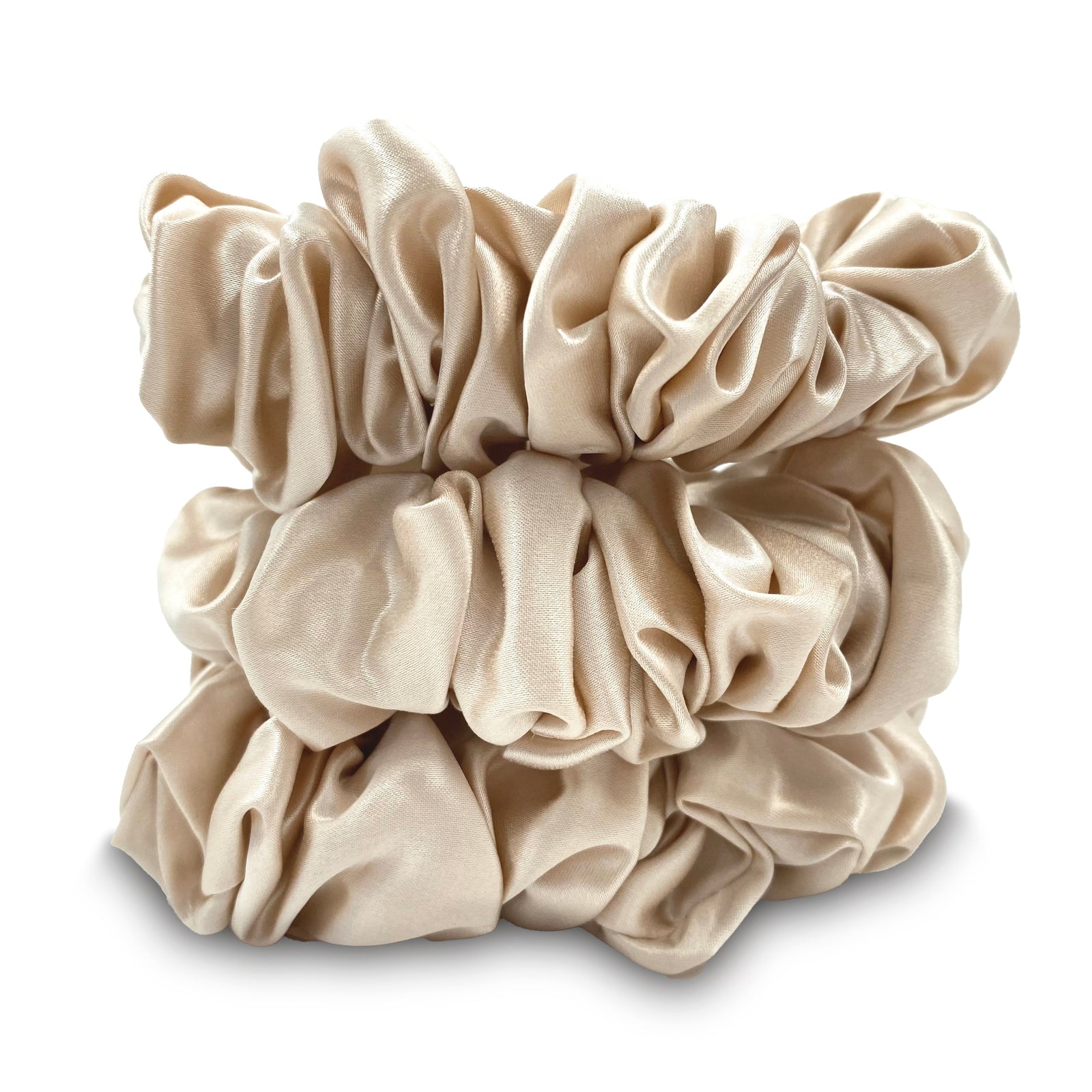 Mulberry Park Silks Silk Scrunchies - Desert Sand - Pure Mulberry Silk Skinny Stack