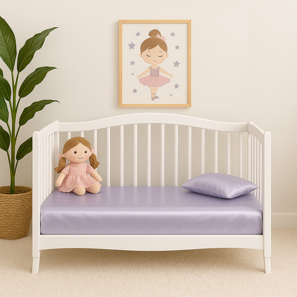 Nursery Bedding Fitted Sheet For Cot Mattresses Pure Silk Crib