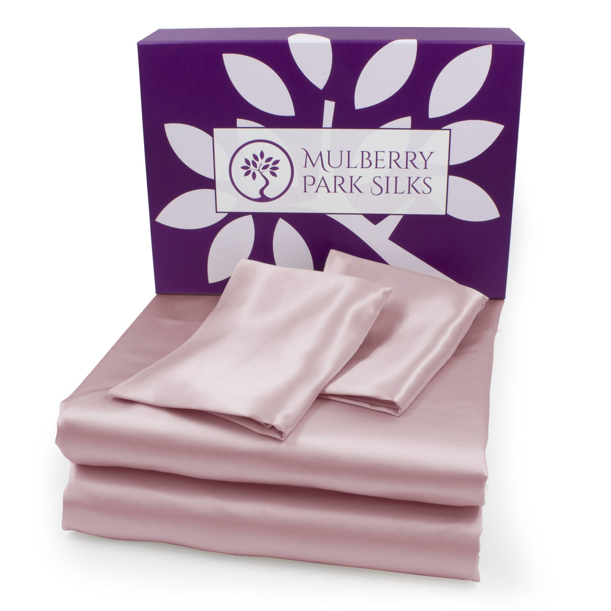Mulberry Park Silks 22 Momme Silk Sheet Sets RoseQuartz with Giftbox