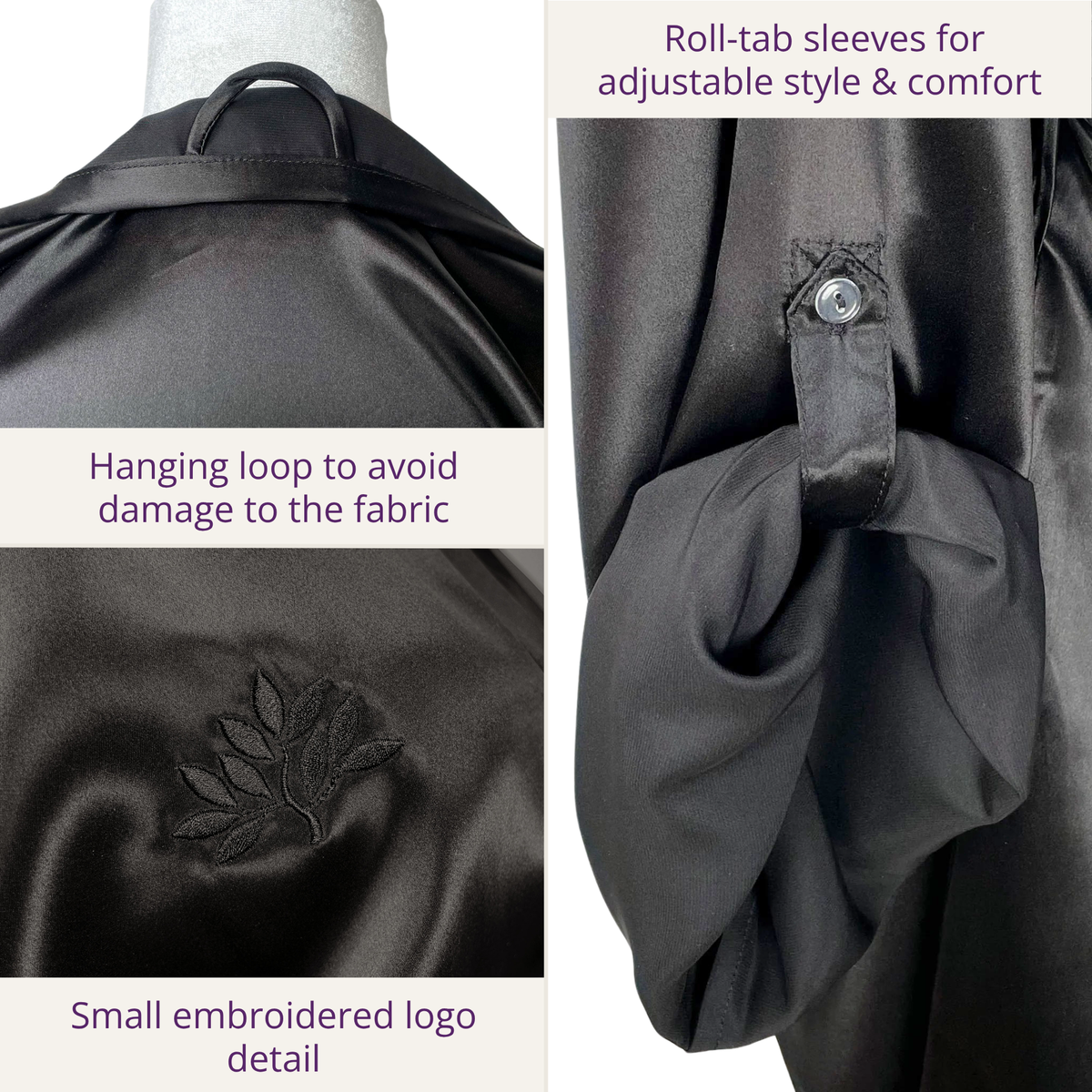 100% Pure Silk Robe - Cabernet