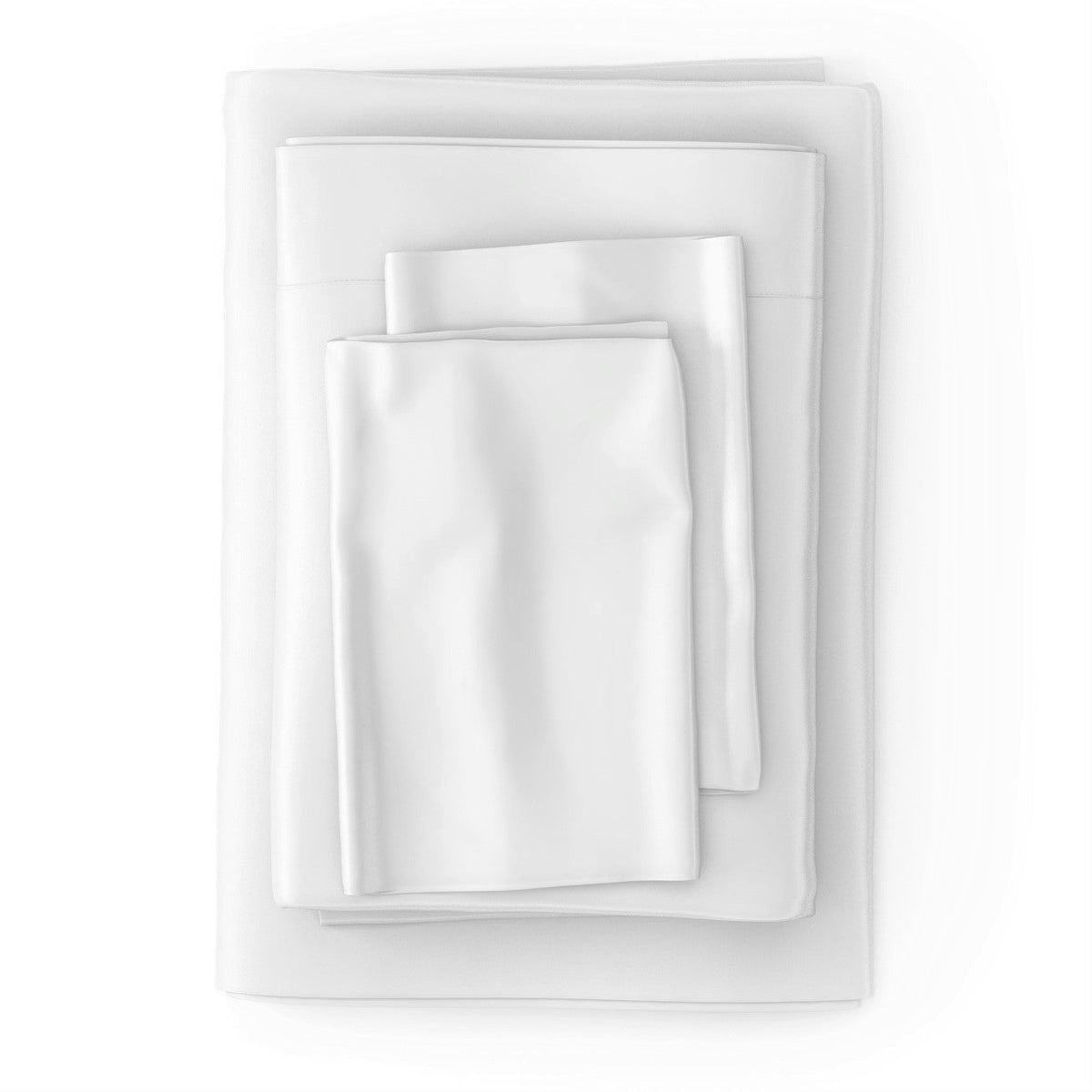 Mulberry Park Silks Products 22 Momme Silk Sheet Set White Stack- Top