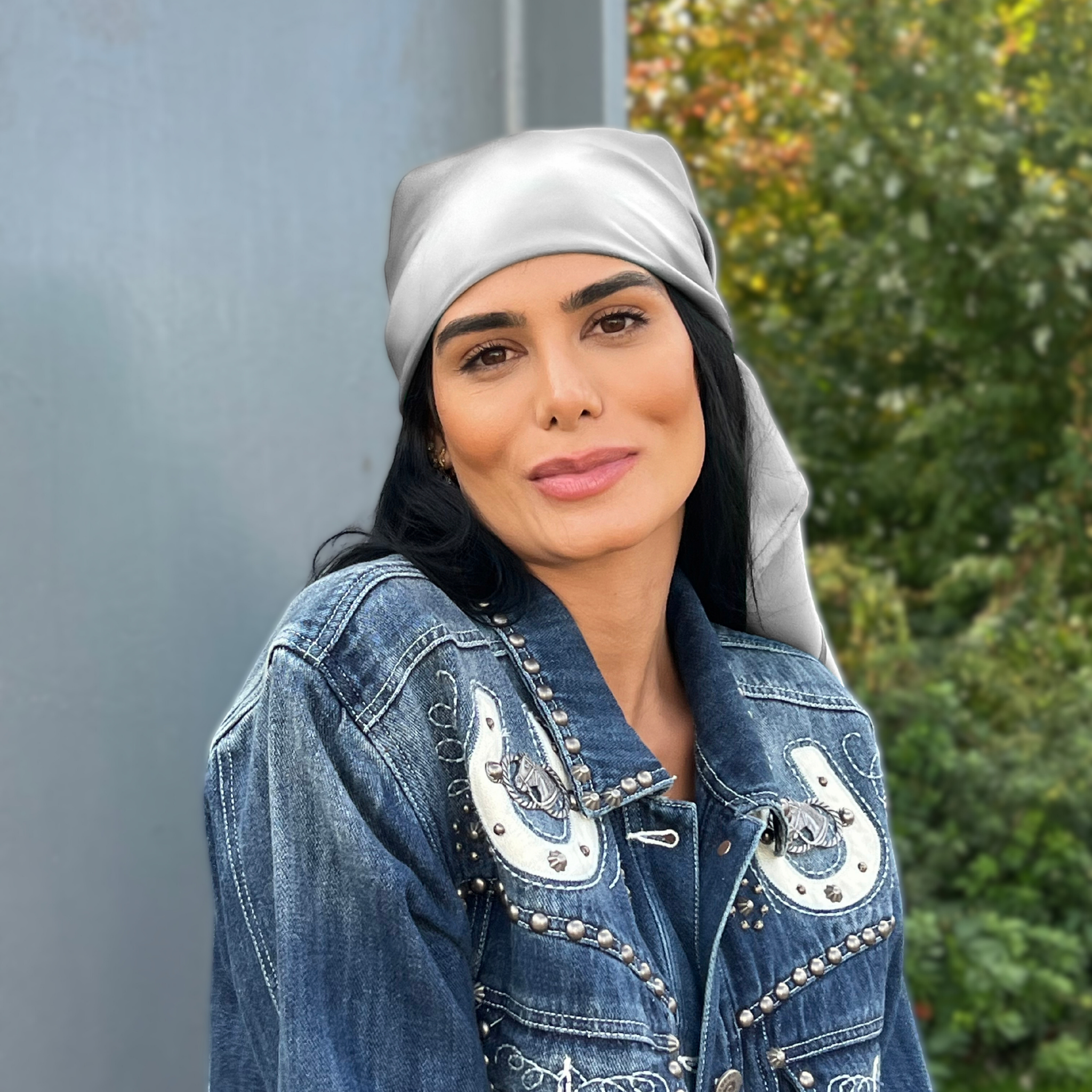 Burberry Silk Head Scarf Silk Night Cap Long Curly Hair Care