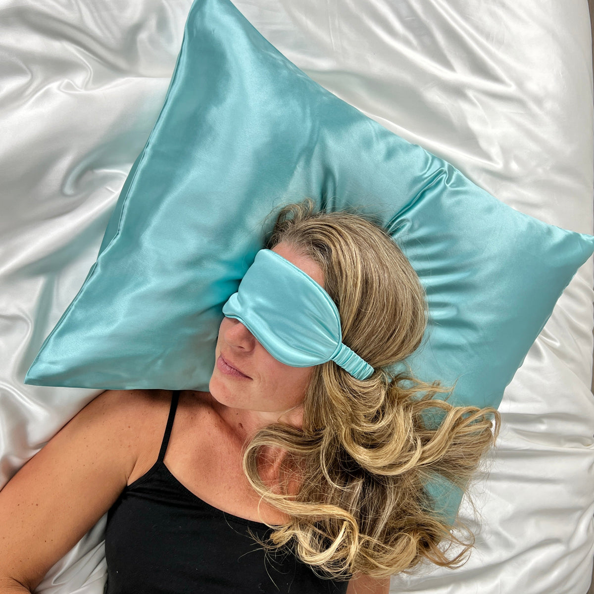 Silk Sleep Mask - Aqua