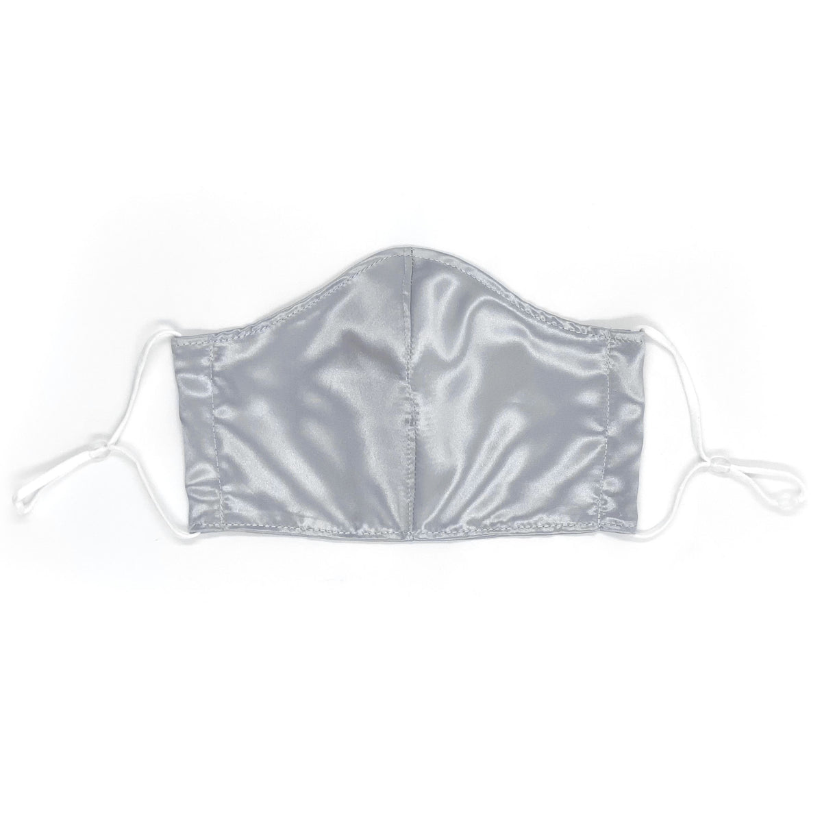 Mulberry Park Silks Contoured Silk Face Mask Silver