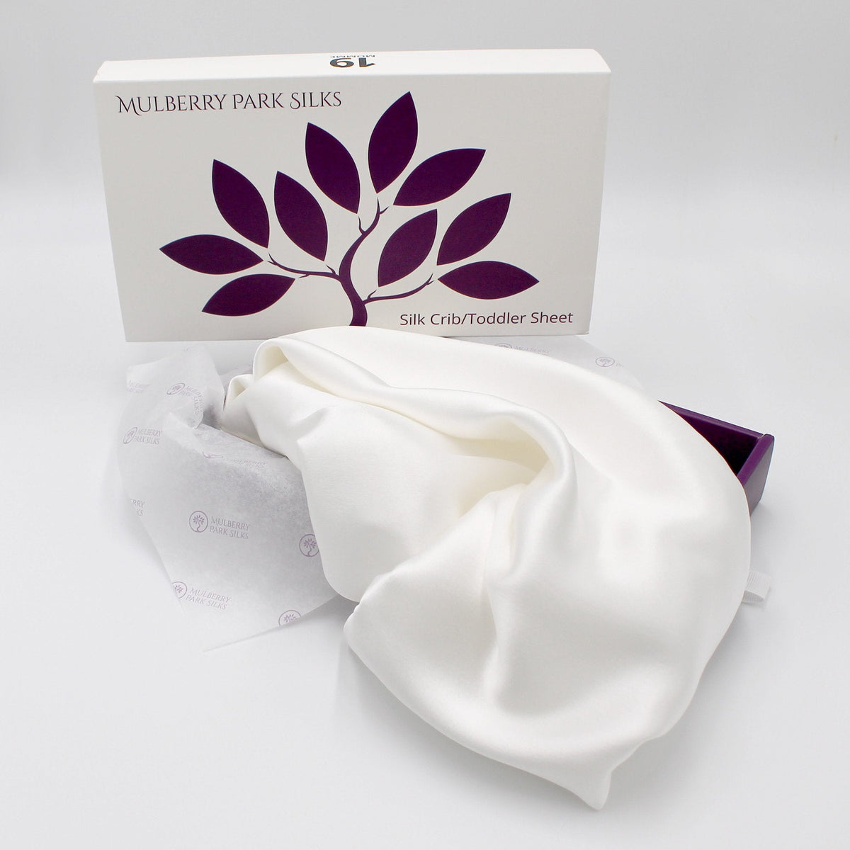  Mulberry Park Silks Silk Crib &amp; Toddler Fitted Sheet in Giftbox