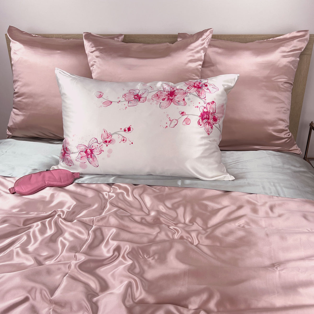Gallery Collection Silk Pillowcases - Pink Orchids